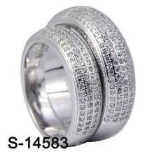 925 Sterling Silber pflastern Micro Ringe für Paar (S-14583)